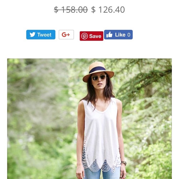 Pepin- Echo Cut Out Tank In White - Picture 1 of 3